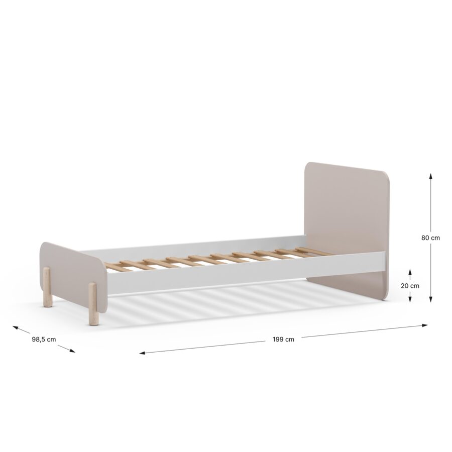Cama 90 Nora crema (crema/cera blanca) - Imagen 3