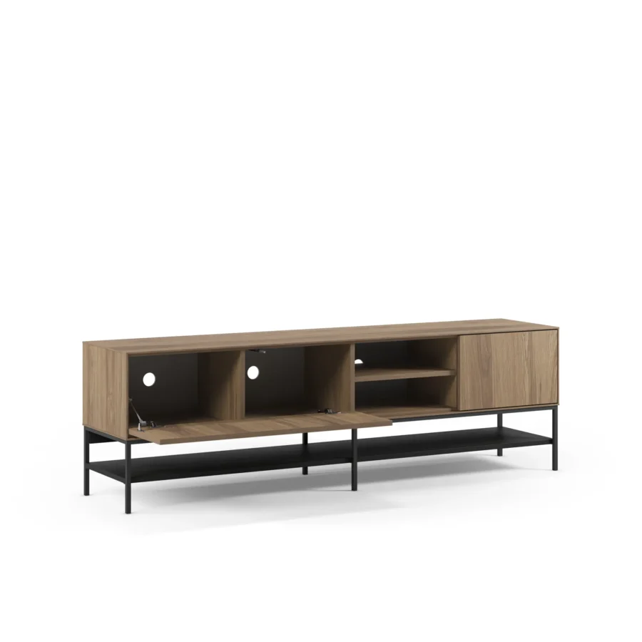 Mueble TV Leila madera (roble-ud/negro) - Imagen 2