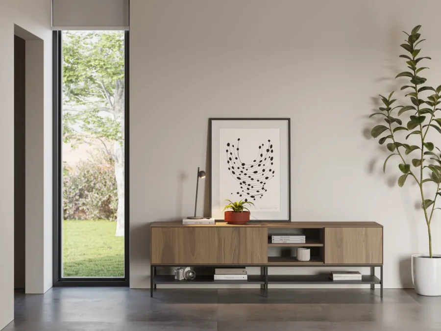 Mueble TV Leila madera (roble-ud/negro) - Imagen 4